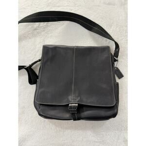 COACH Shoulder Bag Transatlantic Leather Map Bag Black 70105 Messenger Bag